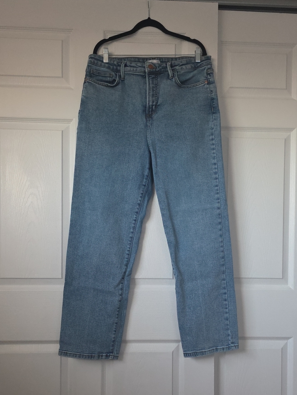 LAUREN CO RAD High-Waist Straight Leg Jeans - Light Blue SIZE 16